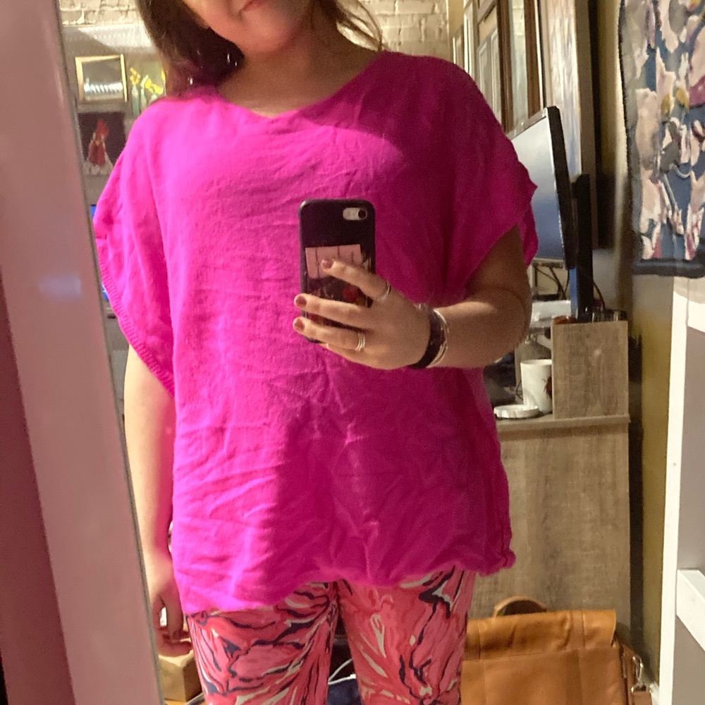 Lilly Pulitzer 100% cashmere pink boxy sweater S/m
